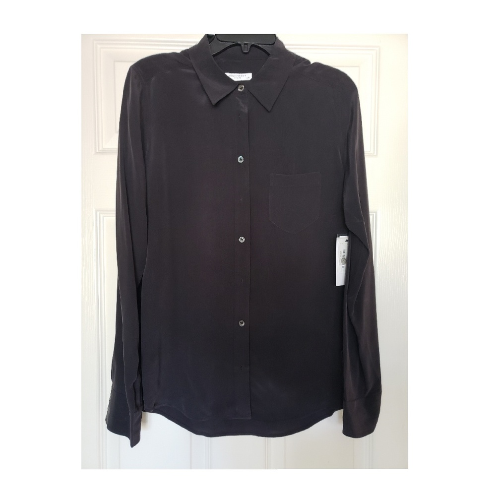 Equipment Brett Slim Fit Silk Shirt L